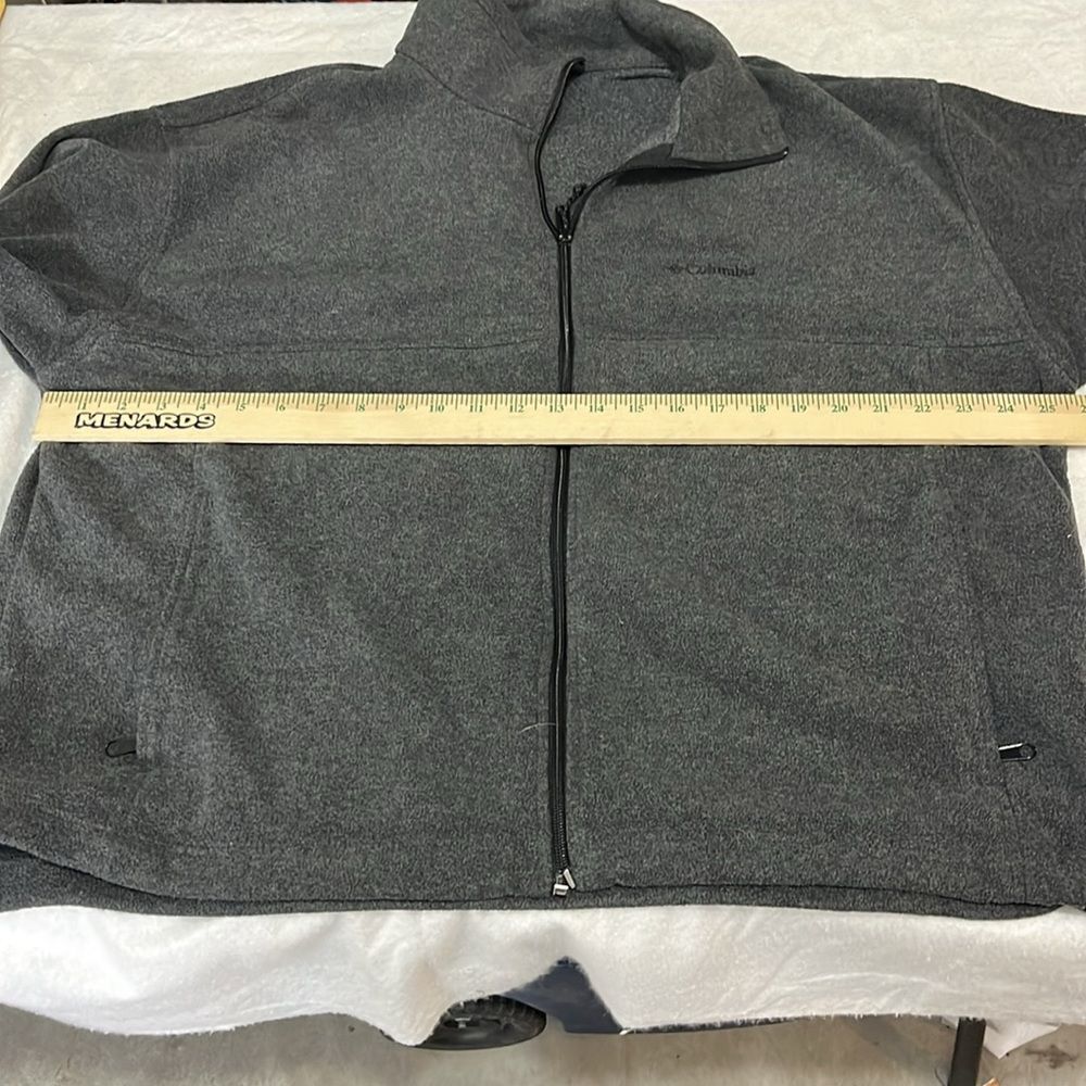 Columbia Fleece Long Sleeve Pullover Sweatshirt Full Zip Mens Size XL Gray - Picture 5 of 7